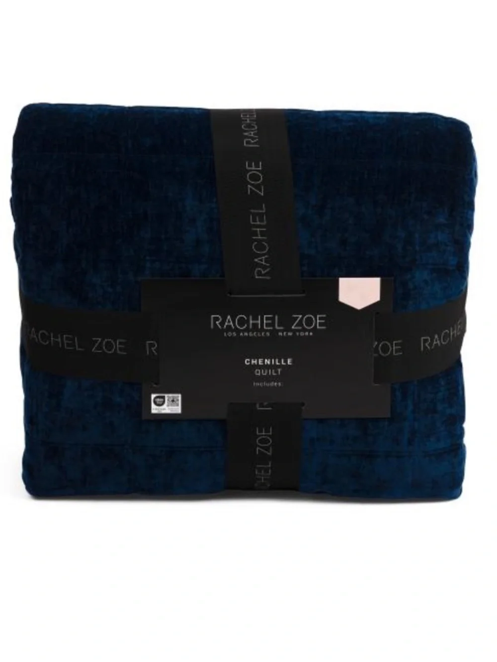 Rachel Zoe Deep Navy Chenille Quilt